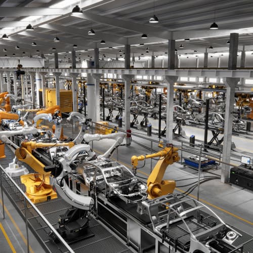 Car manufacturing assembly line