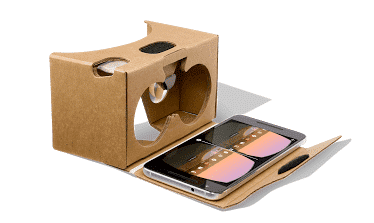 Cardboard VR viewer with phone