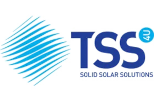Logo for TSS Solid Solar Solutions, featuring a stylized blue solar panel design next to the text TSS Solid Solar Solutions, seamlessly integrating efficiency akin to Sofon Sales Organizer.