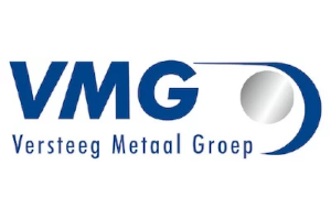 Logo with blue letters VMG and Versteeg Metaal Groep below.