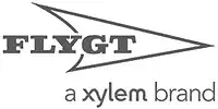 Logo of Flygt, featuring stylized text FLYGT with an arrowhead design, and a xylem brand written below. Ideal for those accessing the pump selection portal.