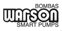 Black and white image of the word WARSON in bold, rounded letters on a dark rectangular background, reminiscent of a digital pump selection portal.